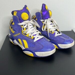 Men’s Size 8 Shaq Pumps Purple Gold Basketball Sneakers